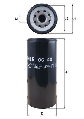 Масляний фільтр двигуна Mahle Original OC40 ціна, від 26.01 USD